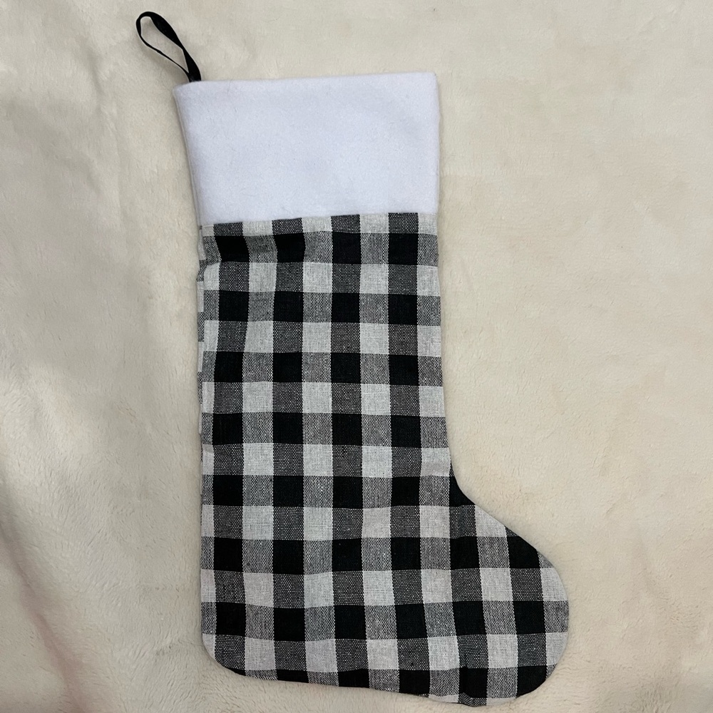 Black and White checkered stocking